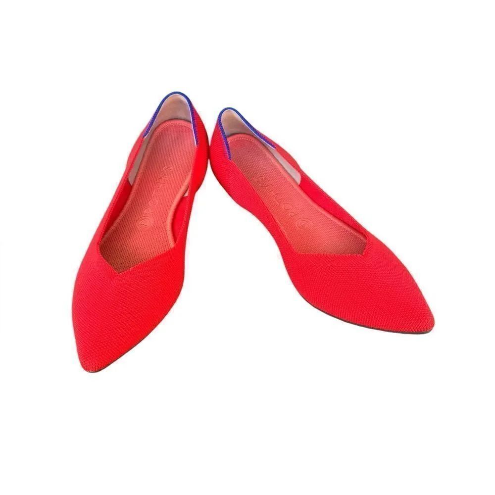Rothy's Limited Edition The Point Flats in flame retired 10.5